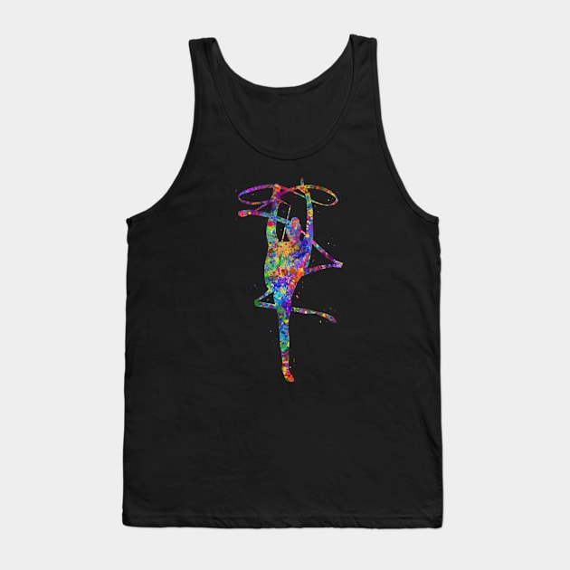 Rhythmic gymnastics tape watercolor art Tank Top by Yahya Art